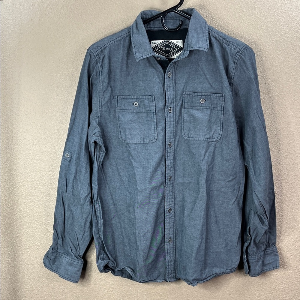 Dravus Men's Relaxed Fit Grey Denim Shirt